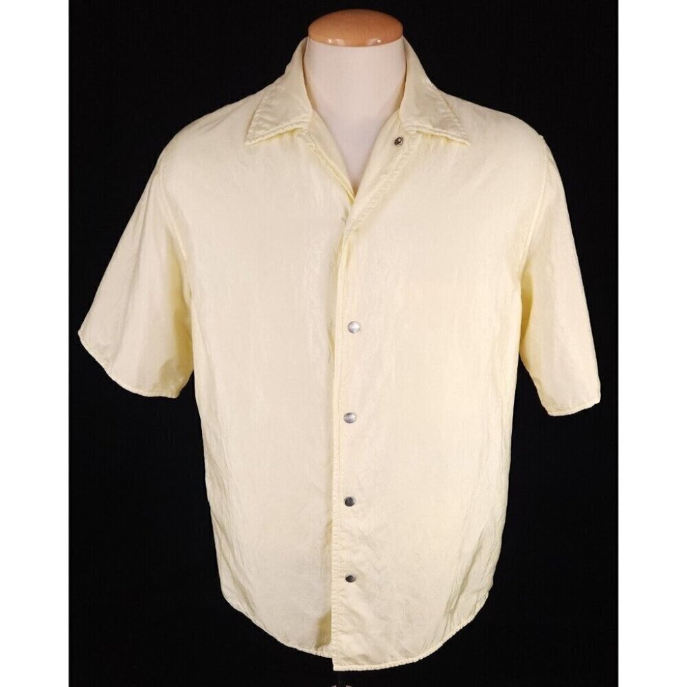 Jil Sander Padded Silk Shirt in Yellow 46 S Mens